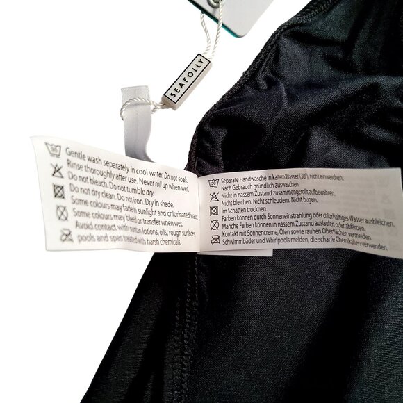 Seafolly Womens Active Brazilian Bikini Bottoms Black Size 10 Nylon/Elastane - Picture 4 of 9